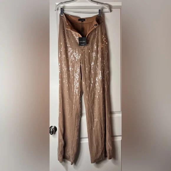 JLUXLABEL - Tan Elowen Sequin Trousers - Picture 6 of 10